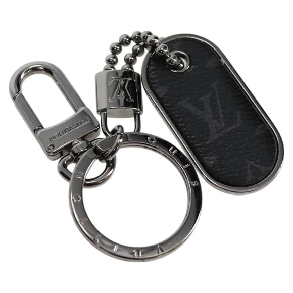 LOUIS VUITTON Eclipse Porte Cles Tab Key Holder metal Silver M63618 Auth 128810M